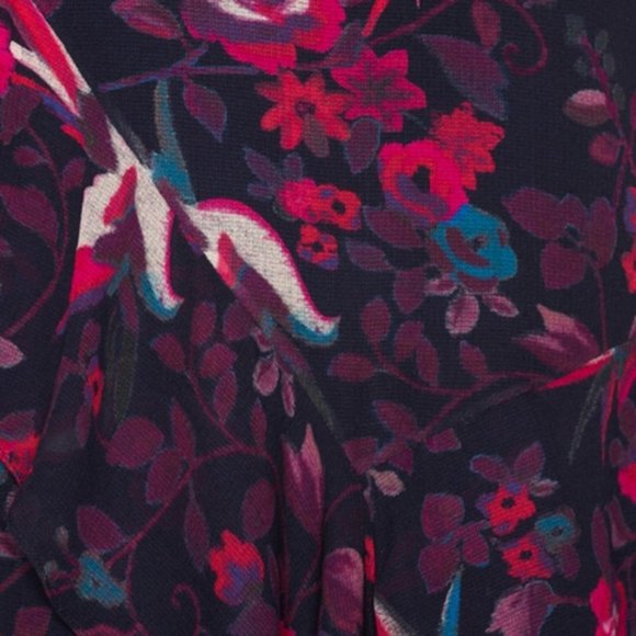 Anthropologie Tanya Taylor 100% Silk Floral Ruffled Slit Isua Midi Dress Formal - Picture 4 of 10